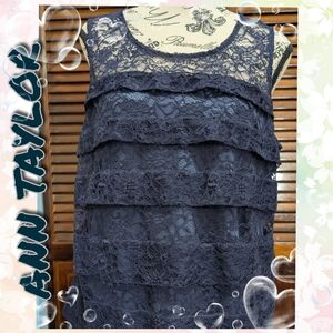 NEW!! Ann Taylor Blue Ruffled Tiered Tank Top